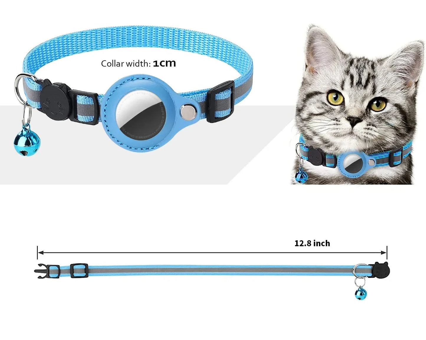 Reflektierbares AirTag-Katzenhalsband